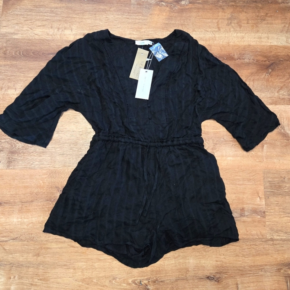 NWT! Lush Medium Black Romper